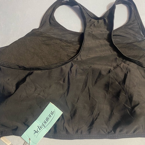 Black Racerback Mesh Swim Sports Bra - Picture 11 of 15